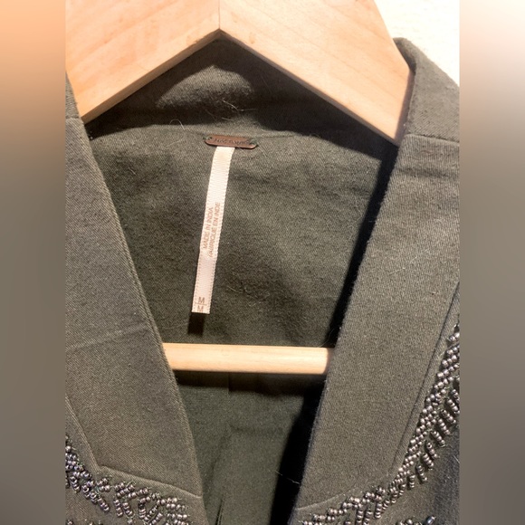 Free People beaded fitted military style jacket. - Picture 3 of 4